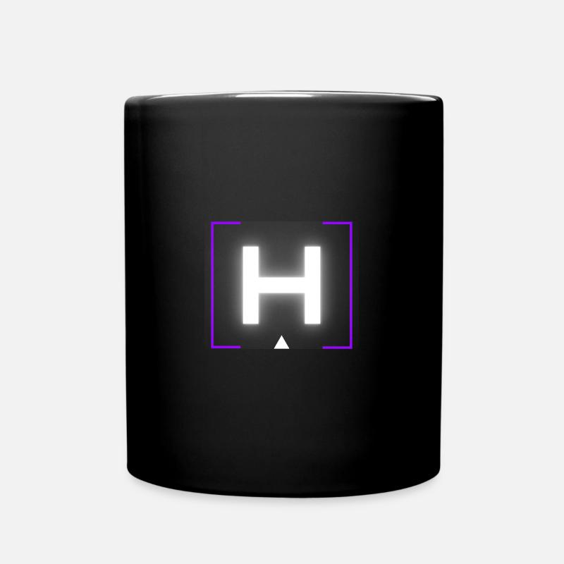 Buchstabe "H" - Tasse einfarbig - Schwarz