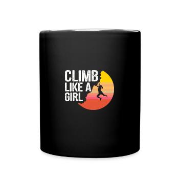 Climbing Mountaineering Climbers Mountain Mountains Hiking - Full Colour Mug - black - Front