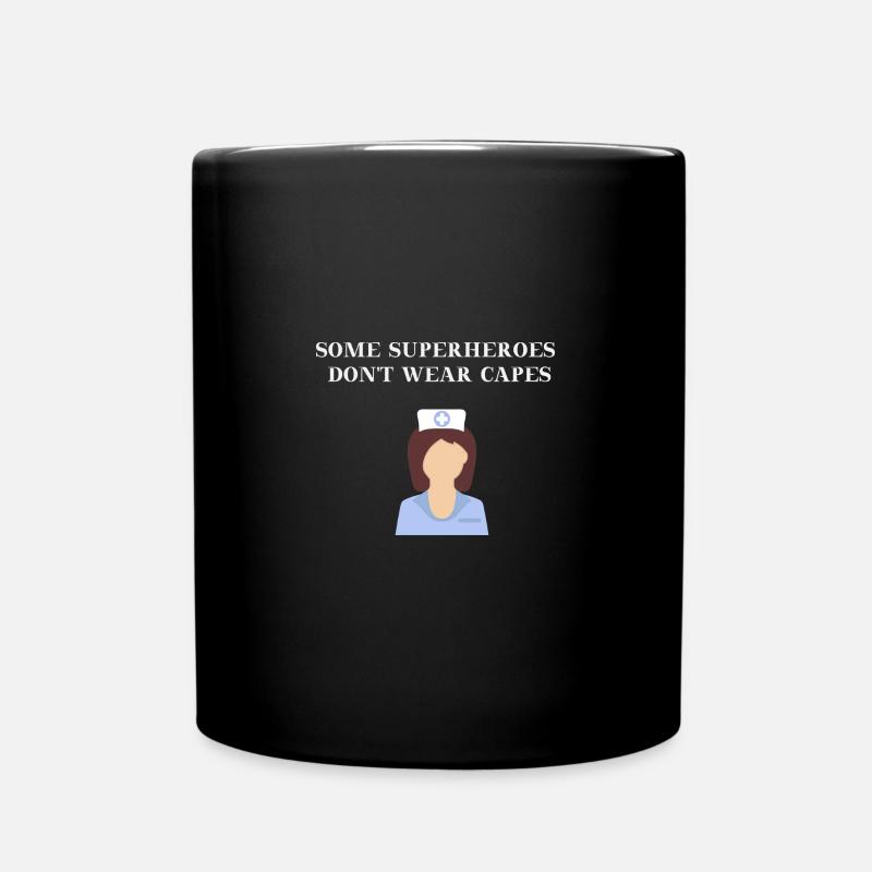 Nurse gift idea heroine funny - Full Colour Mug - black