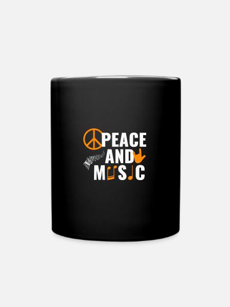 Peace Love Peace Symbol für Liebe Frieden - Tasse einfarbig - Schwarz
