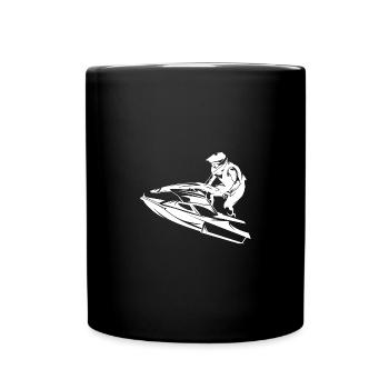 Rasanter Jetski in Silhouette - Tasse einfarbig - Schwarz - Vorne