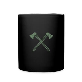 Conception de hache de style grunge - Pour les bûcherons et les forestiers - Mug uni - noir - Devant