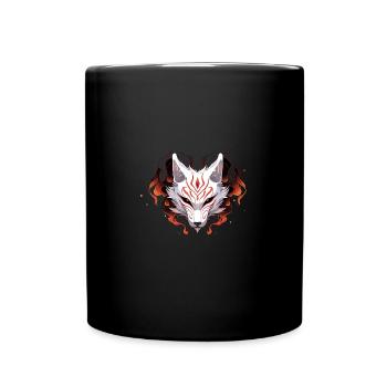 Kitsune-Maske - Tasse einfarbig - Schwarz - Vorne