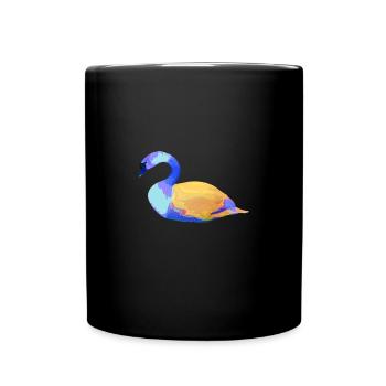 swan,colorful,painting,illustration - Full Colour Mug - black - Front