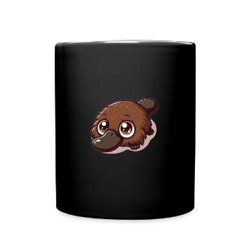 Schnabeltier - Tasse einfarbig - Schwarz - Vorne