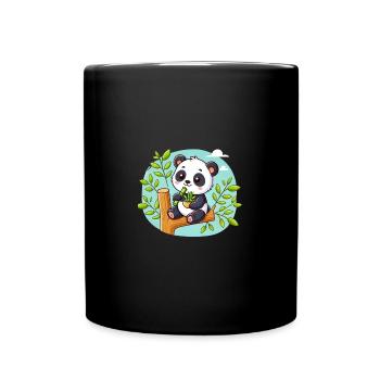 Panda mignon - Mug uni - noir - Devant