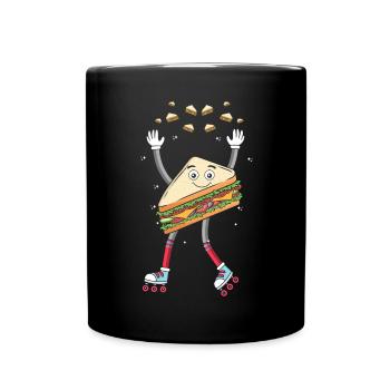 Rollerskaten Rollerskater Skaten Sandwich Pain - Mug uni - noir - Devant