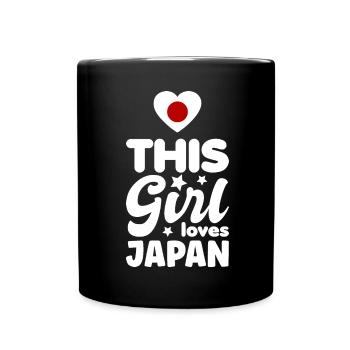 Drapeau du Japon utilisé Look Nihon Drapeau japonais - Mug uni - noir - Devant