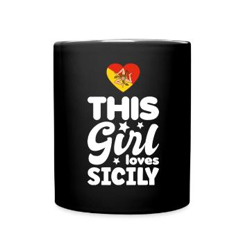 Sicile Flag Italie Palerme Trinacria Italia - Mug uni - noir - Devant