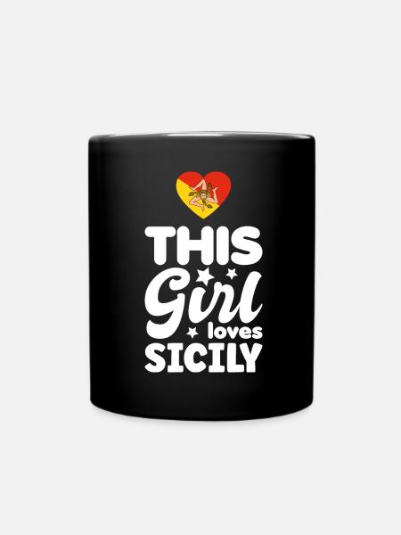 Sizilien Flagge Italien Palermo Trinacria Italia - Tasse einfarbig - Schwarz