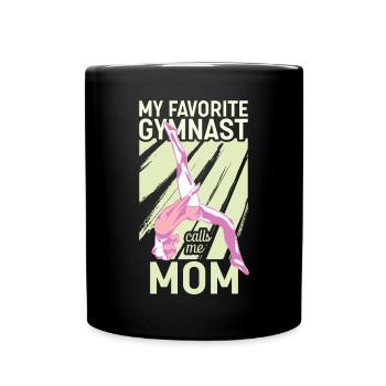 My favorite gymnast calls me Mama Gymnastics - Full Colour Mug - black - Front