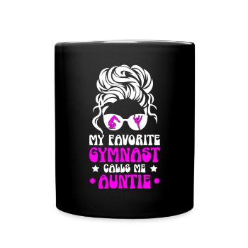 Ma gymnaste préférée m’appelle Tante Gymnastique - Mug uni - noir - Devant