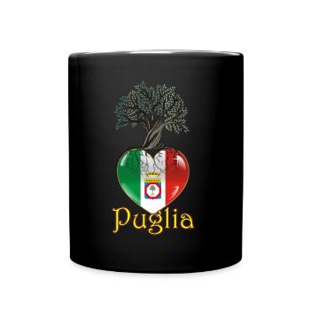 Cœur de racines des Pouilles - Mug uni - noir - Devant