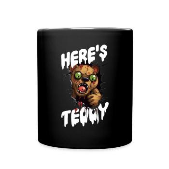 Zombie Teddy Halloween Monster Horror Knife - Full Colour Mug - black - Front