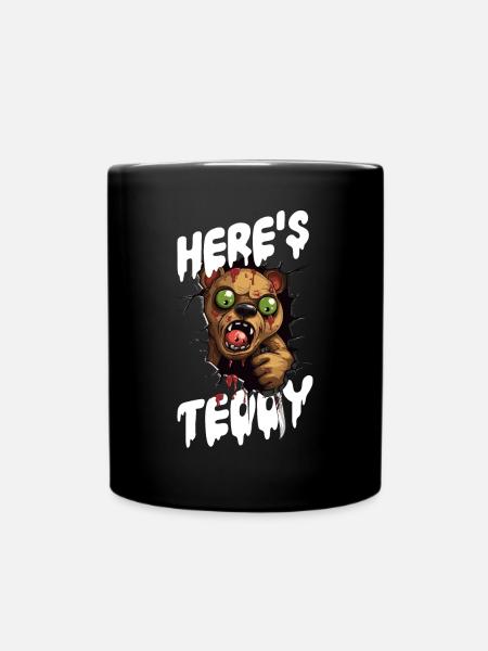 Zombie Teddy Halloween Monster Horror Knife - Mug uni - noir
