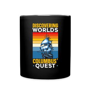 Entdeckungswelten - Kolumbus' Suche - Kolumbus-Tag - Tasse einfarbig - Schwarz - Vorne