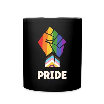 Pride Progress Stolzes Faustdesign für Equality - Tasse einfarbig - Schwarz - Vorne