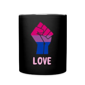 Liebe Bisexuell Stolz Faust Design für Gleichheit - Tasse einfarbig - Schwarz - Vorne