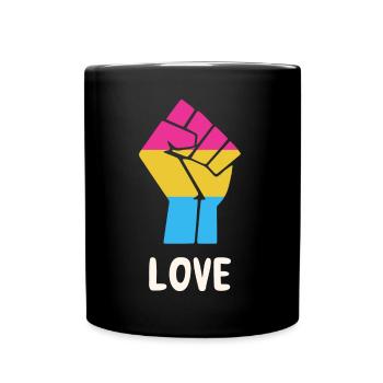 Liebe Pansexuelle Stolz Faust Design für Equality - Tasse einfarbig - Schwarz - Vorne