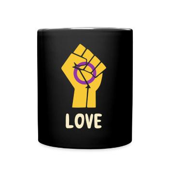 Liebe Intersex Stolz Faust Design für Equality - Tasse einfarbig - Schwarz - Vorne