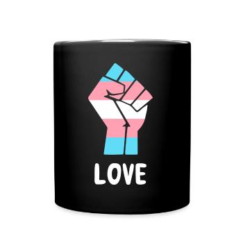 Liebe Trans Pride Faust Design für Equality - Tasse einfarbig - Schwarz - Vorne