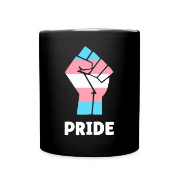 Pride Trans Pride Fist Design for Equality - Full Colour Mug - black - Front