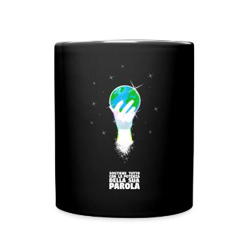 Er unterstützt die Welt - Italienisch - Tasse einfarbig - Schwarz - Vorne
