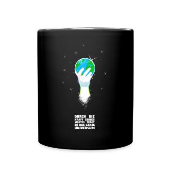 Er unterstützt die Welt - Deutsch - Tasse einfarbig - Schwarz - Vorne