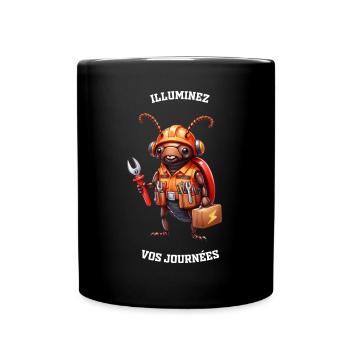 Illuminez vos journées - Métier Électricien - Mug uni - noir - Devant