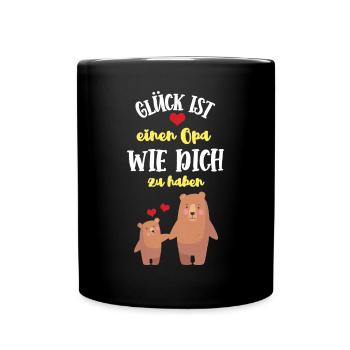 Opa und Enkel Partnerlook Team Opi Großvater Papa - Tasse einfarbig - Schwarz - Vorne