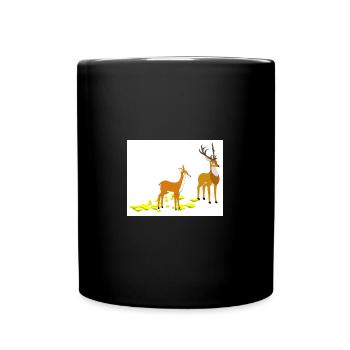 Chevreuils et cerfs - Mug uni - noir - Devant