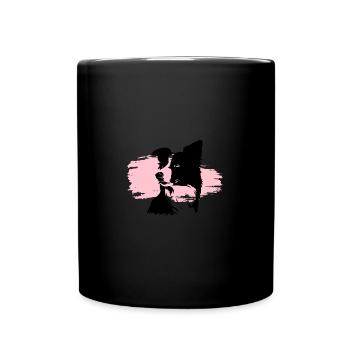 Tête de border collie - Mug uni - noir - Devant