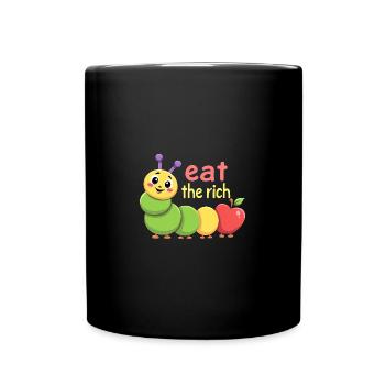 Hungry Worm - Kawaii Caterpillar - Tasse einfarbig - Schwarz - Vorne