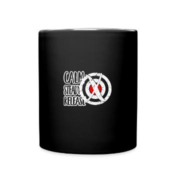 Bogenschießen Bogenschütze zielen und schießen - Tasse einfarbig - Schwarz - Vorne