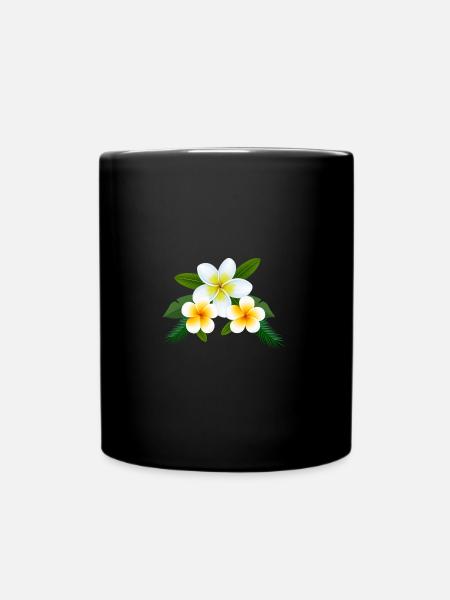 Frangipani Tempelbaum Plumeria Frangipani Blume - Tasse einfarbig - Schwarz