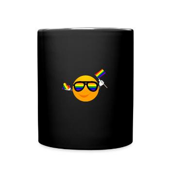SMILE EMOTICONE LGBTQ - Full Colour Mug - black - Front