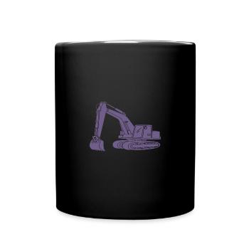 Baggerfahrer Silhouette - Baugeräteführer - Tasse einfarbig - Schwarz - Vorne