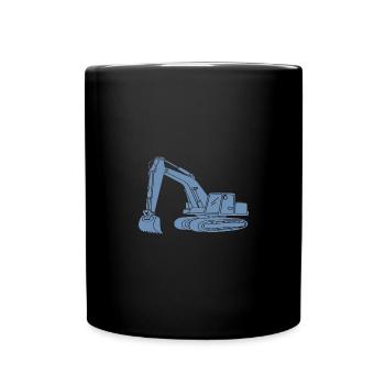 Baggerfahrer Silhouette - Baugeräteführer - Tasse einfarbig - Schwarz - Vorne