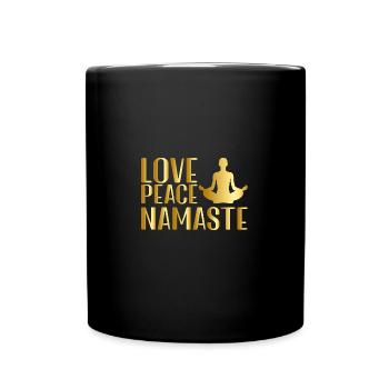 Yoga Pose Love Peace Namaste - Full Colour Mug - black - Front