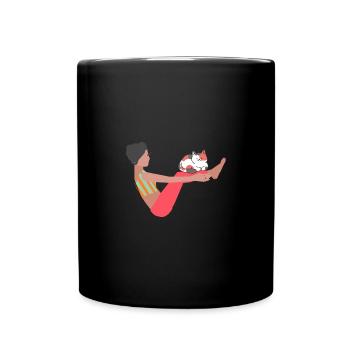 Tieryoga, Yoga,katze, gymnastik, Pilates - Tasse einfarbig - Schwarz - Vorne