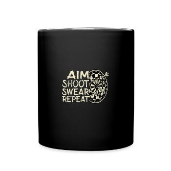 Aim Shot jurer répéter fléchettes cadeau - Mug uni - noir - Devant