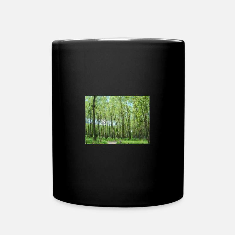 Frühling im Wald - Tasse einfarbig - Schwarz