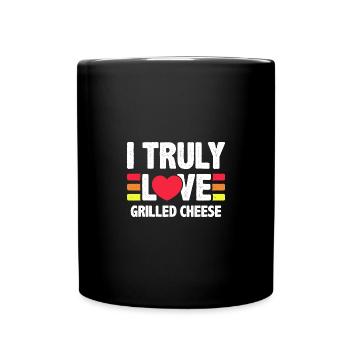 Ich liebe gegrillten Käse Passion Statement - Tasse einfarbig - Schwarz - Vorne