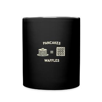Pfannkuchen und Waffeln - Tasse einfarbig - Schwarz - Vorne