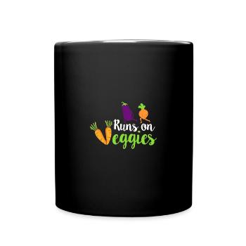 I will be with vegetable farms, vegetarian vegan - Full Colour Mug - black - Front