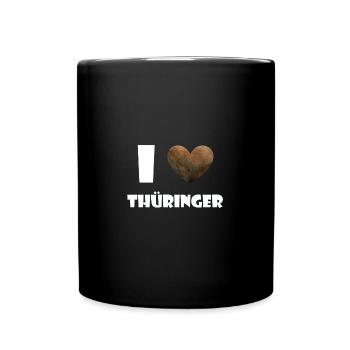 I love Thüringer - Tasse einfarbig - Schwarz - Vorne