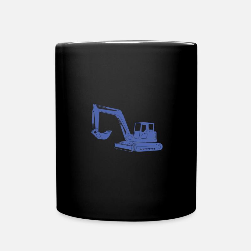 Baggerfahrer Silhouette - Baugeräteführer - Tasse einfarbig - Schwarz