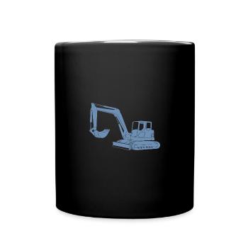 Baggerfahrer Silhouette - Baugeräteführer - Tasse einfarbig - Schwarz - Vorne