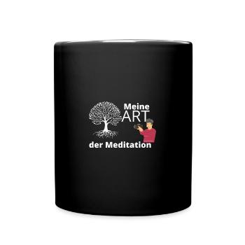 Meine Art der Meditation - Mann Baum hell - Tasse einfarbig - Schwarz - Vorne