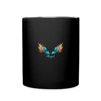 angelwings,angel,engelsflügel,flügel,bunt - Tasse einfarbig - Schwarz - Vorne